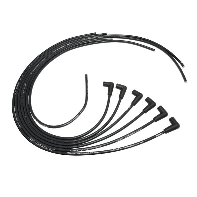 Taylor Cable Universal 8mm StreeThunder Spark Plug Wire Set, 6 Cylinders, 90&deg; Spark Plug Boot Angle, Black 50047