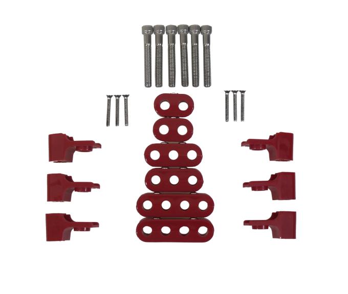 Taylor Cable Universal V8 Horizontal Wire Loom Kit, 7-8mm Spark Plug Wire Dimension, Red 42520