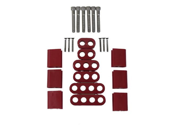 Taylor Cable Universal V8 Vertical Wire Loom Kit, 10.4mm Spark Plug Wire Dimension, Red 42523