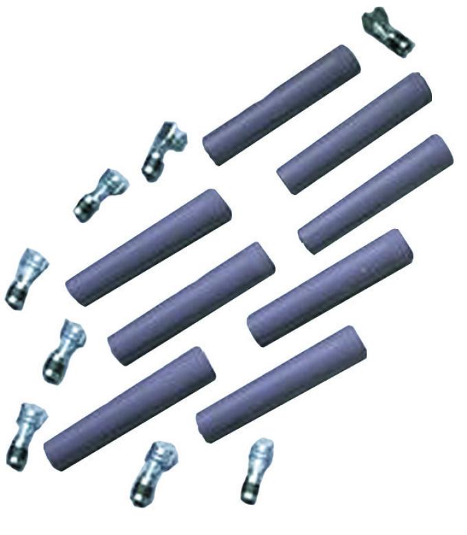 Taylor Cable Universal Silicone Spark Plug Boot/Terminal Kits, 180&deg; Spark Plug Boot Angle, Gray 46083