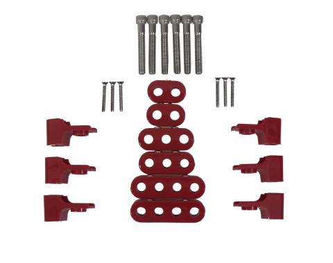 Taylor Cable Universal V8 Horizontal Wire Loom Kit, 7-8mm Spark Plug Wire Dimension, Red 42520