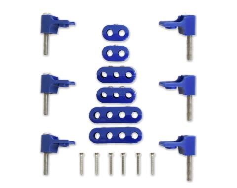 Taylor Cable Universal V8 Horizontal Wire Loom Kit, 7-8mm Spark Plug Wire Dimension, Blue 42560