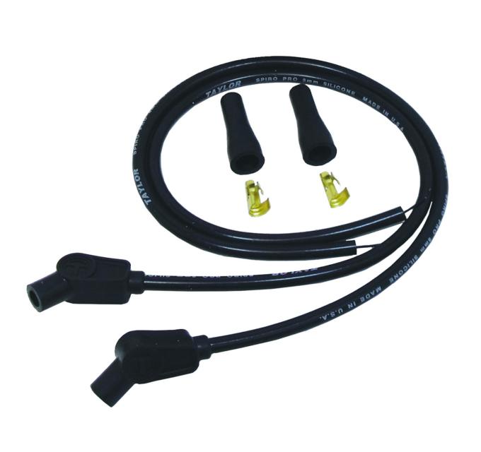 Taylor Cable Universal 8mm Spiro-Pro Motorcycle Spark Plug Wire Set, 135&deg; Spark Plug Boot Angle, Black 10053