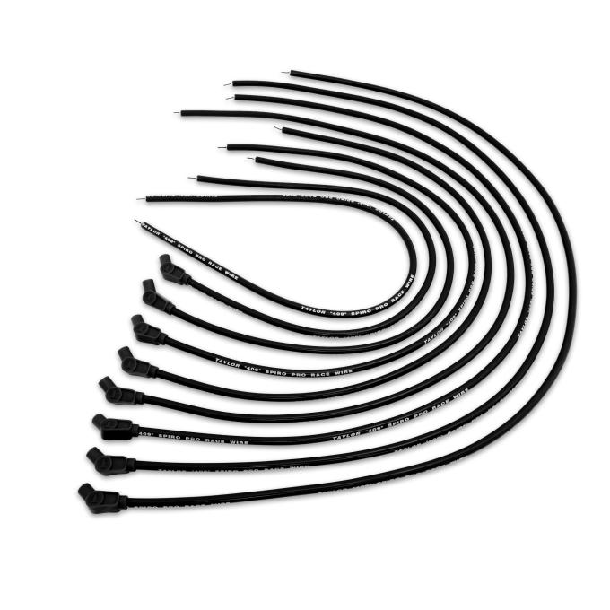 Taylor Cable Universal 10.4mm 409 Series Spark Plug Wire Set, 8 Cylinders, 135&deg; Spark Plug Boot Angle, Black 79053