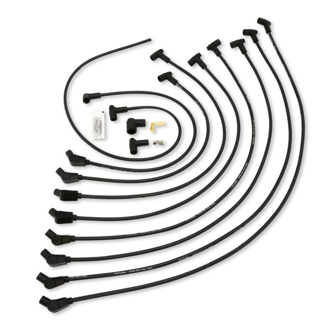 Taylor Cable Chevy Big Block Race Fit 10.4mm 409 Series Spark Plug Wire Set with Over Valve Cover HEI Fitment, Black, 135&deg; Spark Plug Boot Angle 79032