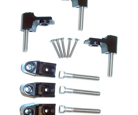 Taylor Cable Chevy Big Block/Most Ford Mounting Brackets for Clamp Style Wire Separators, Horizontal Orientation, Black 42702
