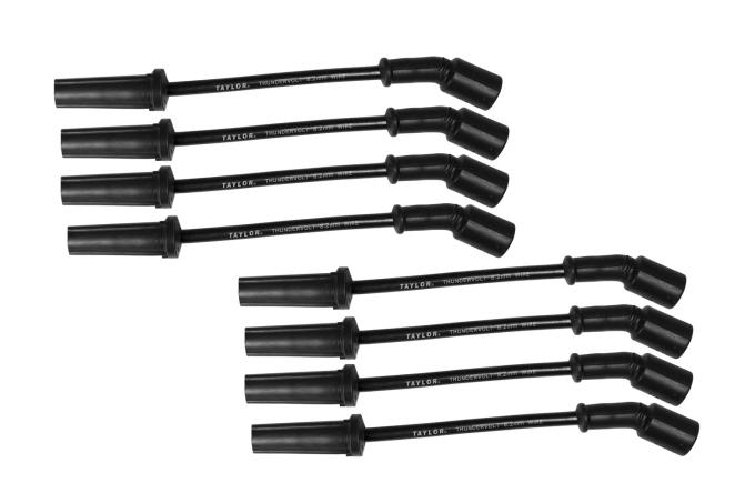 Taylor Cable 1997-17 GM LS-Series V8 8.2mm Thundervolt Spark Plug Wire Set, Black, 180&deg; Spark Plug Boot Angle 84044