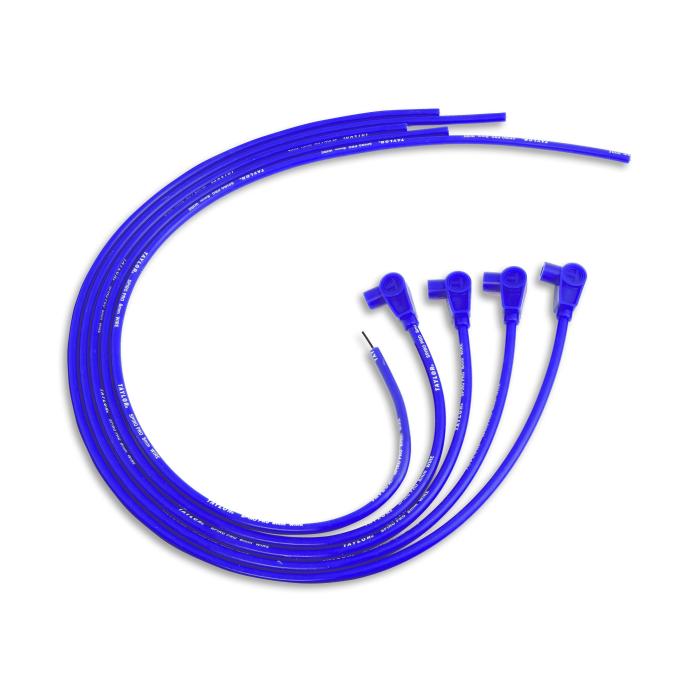 Taylor Cable Universal 8mm Spiro-Pro Spark Plug Wire Set, 4 Cylinders, 90&deg; Spark Plug Boot Angle, Blue 73637