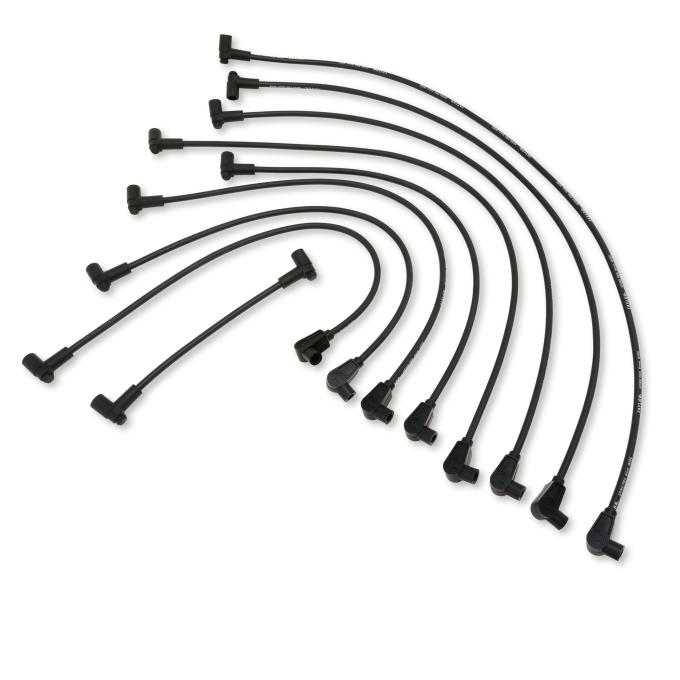 Taylor Cable 1961-74 Chevy Small Block Non-HEI 8mm Spiro-Pro Spark Plug Wire Set, Black, 90&deg; Spark Plug Boot Angle 74001