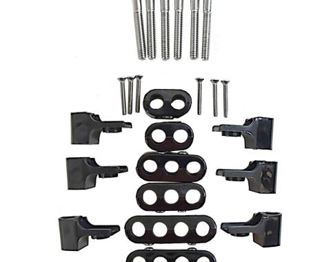 Taylor Cable Universal V8 Horizontal Wire Loom Kit, 10.4mm Spark Plug Wire Dimension, Black 42501