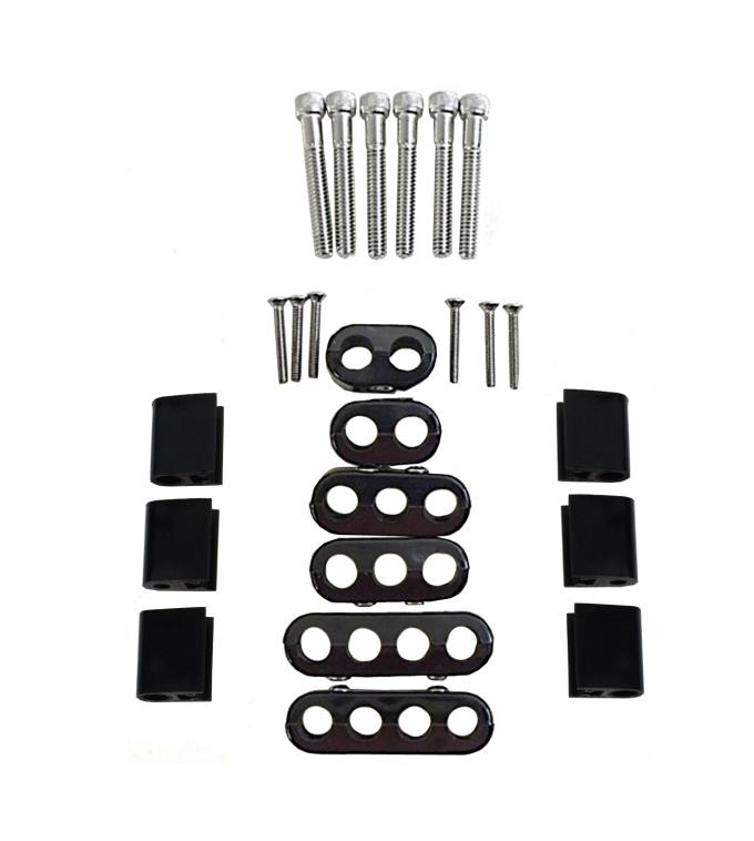 Taylor Cable Universal V8 Vertical Wire Loom Kit, 10.4mm Spark Plug Wire Dimension, Black 42503
