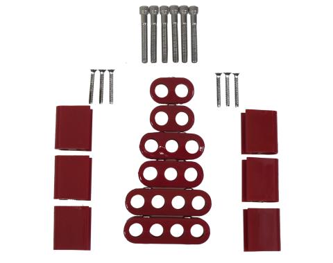 Taylor Cable Universal V8 Vertical Wire Loom Kit, 7-8mm Spark Plug Wire Dimension, Red 42522