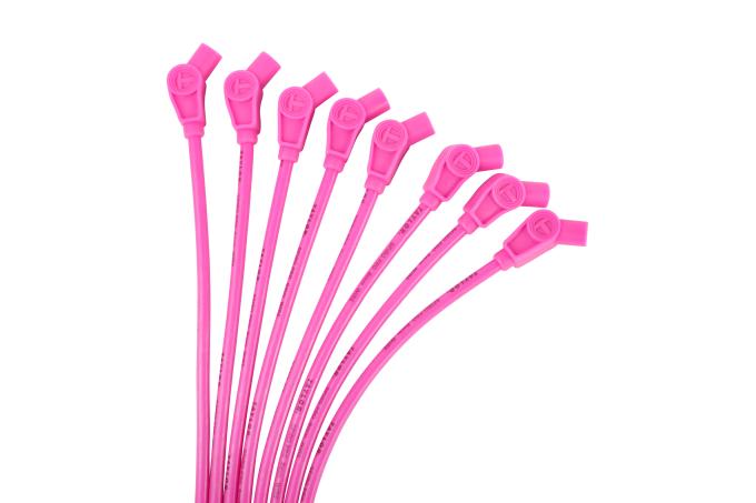 Taylor Cable Universal 8mm Spiro-Pro Spark Plug Wire Set, 8 Cylinders, 135&deg; Spark Plug Boot Angle, Pink 78753