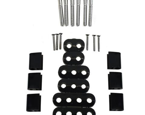 Taylor Cable Universal V8 Horizontal Wire Loom Kit, 7-8mm Spark Plug Wire Dimension, Black 42500