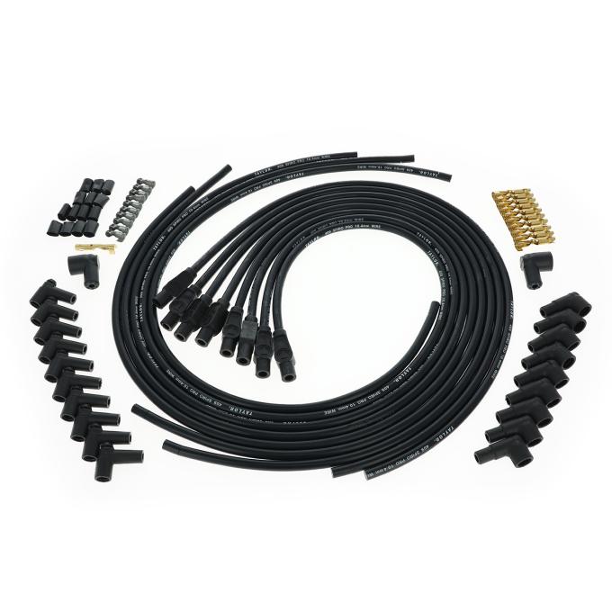 Taylor Cable Universal 10.4mm 409 Series Spark Plug Wire Set, 8 Cylinders, 180&deg; Spark Plug Boot Angle, Black 79055