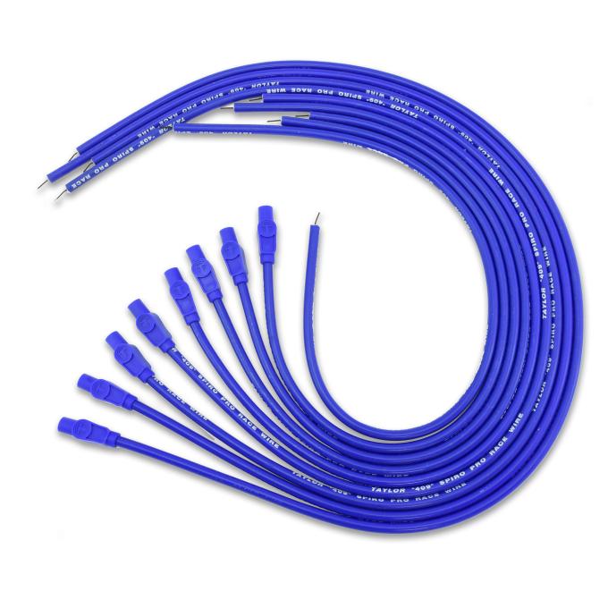 Taylor Cable Universal 10.4mm 409 Series Spark Plug Wire Set, 8 Cylinders, 180&deg; Spark Plug Boot Angle, Blue 79655