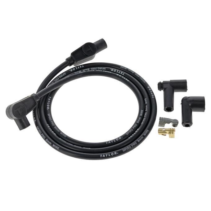 Taylor Cable Universal 8mm Spiro-Pro Spark Plug/Coil Wire Repair Kits, 90&deg;/180&deg; Plug Boot, Black 45403