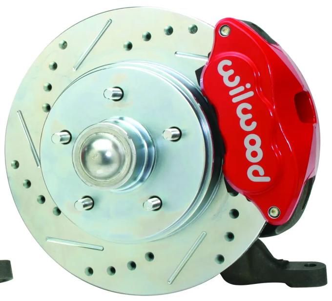 Classic Performance Front Disc Brake Kit with 2" Drop Spindles for 67- 69 F Body, 12" Rotors, Wildwood , Drilled/Slotted, Black Calipers 6774SWBK-D12-WWBK