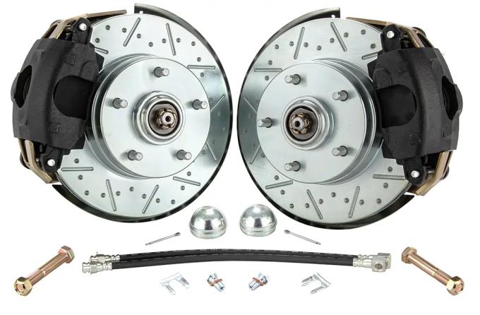 Classic Performance Front Disc Brake Kit w/ Stock Height Spindles for 67-69 Camaro/Firebird, 11" Vented Rotors, 5 x 4.75 6769SWBK-S