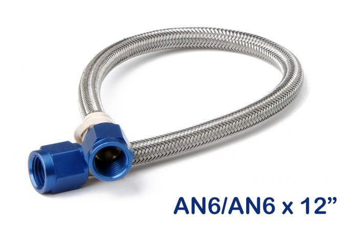 NOS Stainless Steel Braided Hose -6AN 1-Foot Blue 15400NOS