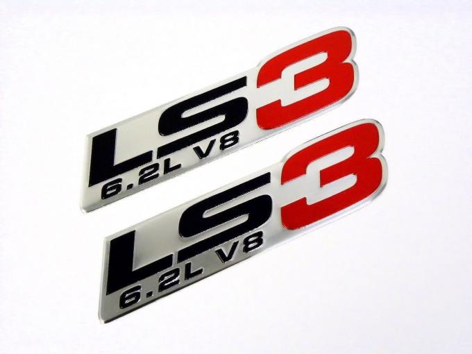 LS3 6.2L V8 Chrome Emblems, Set of 2