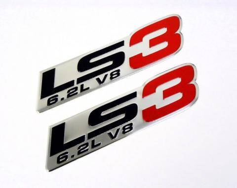LS3 6.2L V8 Chrome Emblems, Set of 2