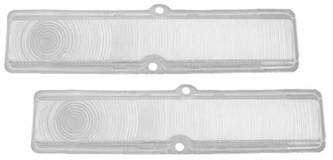 AMD Parking Lamp Lenses, Clear, Pair, 62 Chevy II Nova T-A3043