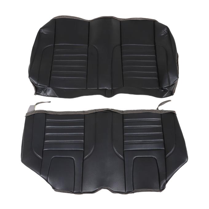 TMI Rear Seat Upholstery, Sport Pattern  1968-1972 Chevrolet Nova Coupe, Black Madrid Vinyl W/Black Stitch 46-84103-2295-BKS