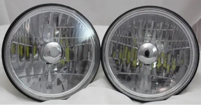 RedLine LumTronix 7 Inch Round White Diamond No Halo Headlights with NovaStar GX LED Bulb, Pair HH-001LED