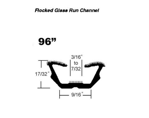 Metro Moulded Parts Flocked Window Channel. 96" Piece. Each WC 22-96