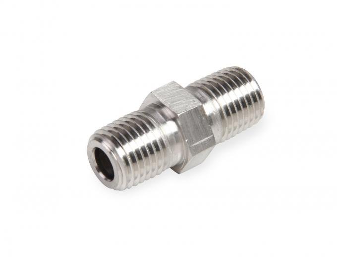 Earl's 1/4" NPT to 1/4" NPT Male Coupling, Stainless Steel SS991102ERL