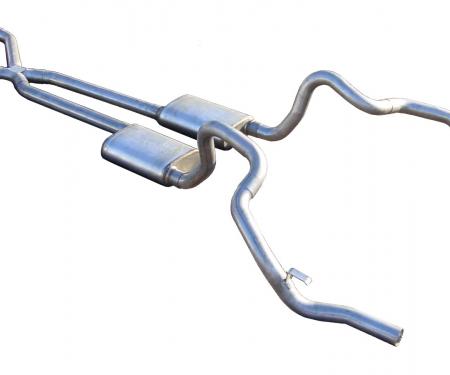 Pypes Crossmember Back w/X-Pipe Exhaust System 70-74 F-Body Split Rear Dual Exit 2.5 in Intermediate And Tail Pipe Race Pro Mufflers/Hardware Incl Tip Not Incl Exhaust SGF11R