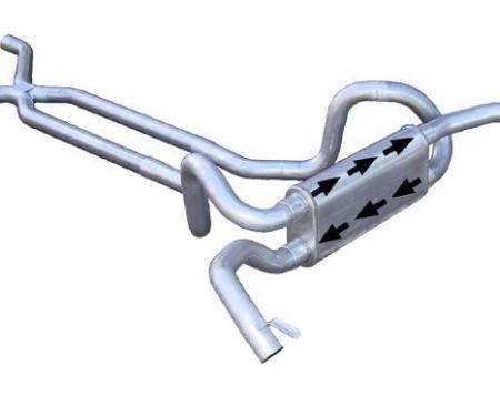Pypes Crossflow System w/X-Pipe Exhaust System 67-74 Split Rear Dual Exit 2.5 in Intermediate And Tail Pipe Race Pro Mufflers/Hardware Incl Tip Not Incl Natural 409 Stainless Steel Exhaust SGF70
