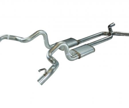 Pypes Crossmember Back w/X-Pipe Exhaust System 70-74 F-Body Split Rear Dual Quarter Exit 3in Intermediate And TailPipe Race Pro Mufflers/Hardware Incl Tip Not Incl Polished 304 Stainless Exhaust SGF13R