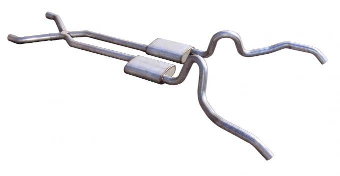 Pypes Crossmember Back w/X-Pipe Exhaust System 62-67 Nova Split Rear Dual Exit 2.5 in Intermediate And Tail Pipe Violator Mufflers/Hardware Incl Tip Not Incl Exhaust SGN10V