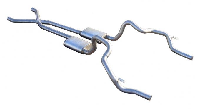 Pypes Crossmember Back w/X-Pipe Exhaust System 70-74 F-Body Split Rear Dual Exit 2.5 in Intermediate And Tail Pipe Violator Mufflers/Hardware Incl Tip Not Incl Exhaust SGF11V