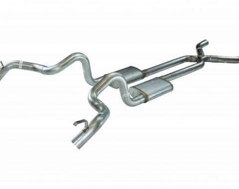 Pypes Crossmember Back w/X-Pipe Exhaust System 70-74 F-Body Split Rear Dual Quarter Exit 3 in Intermediate And Tail Pipe Hardware Incl Muffler And Tip Not Incl Polished 304 Stainless Exhaust SGF13