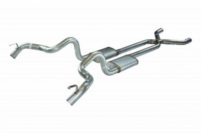 Pypes Crossmember Back w/X-Pipe Exhaust System 70-74 F-Body Split Rear Dual Quarter Exit 3 in Intermediate And Tail Pipe Hardware Incl Muffler And Tip Not Incl Polished 304 Stainless Exhaust SGF13
