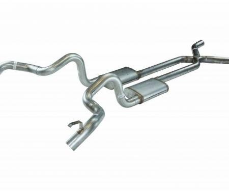 Pypes Crossmember Back w/X-Pipe Exhaust System 70-74 F-Body Split Rear Dual Quarter Exit 3 in Intermediate And Tail Pipe Hardware Incl Muffler And Tip Not Incl Polished 304 Stainless Exhaust SGF13