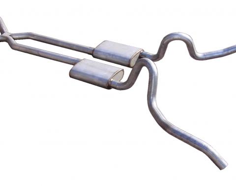 Pypes Crossmember Back w/X-Pipe Exhaust System 62-67 Nova Split Rear Dual Exit 2.5 in Intermediate And Tail Pipe Race Pro Mufflers/Hardware Incl Tip Not Incl Exhaust SGN10R