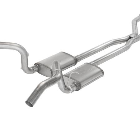 Pypes Crossmember Back w/H-Pipe Exhaust System 75-79 Nova Split Rear Dual Exit 2.5 in Intermediate And Tail Pipe Street Pro Muffler/Hardware Incl Tip Not Incl Catalytic Converter Incl Exhaust SGN945SE