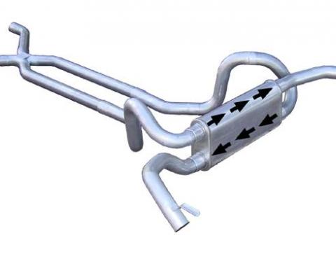 Pypes Crossflow System w/X-Pipe Exhaust System 67-74 Split Rear Dual Exit 2.5 in Intermediate And Tail Pipe Race Pro Mufflers/Hardware Incl Tip Not Incl Natural 409 Stainless Steel Exhaust SGF70