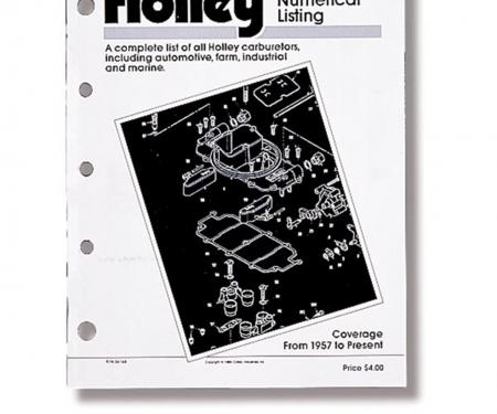 Holley Carburetors Number Listing Handbook 36-168