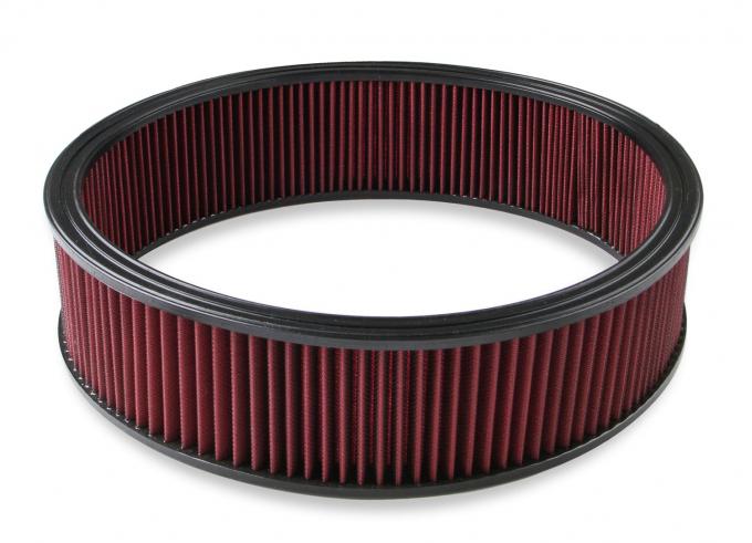 Holley Air Filter, Replacement, 16" X 4", Red Washable Gauze Filter 220-40