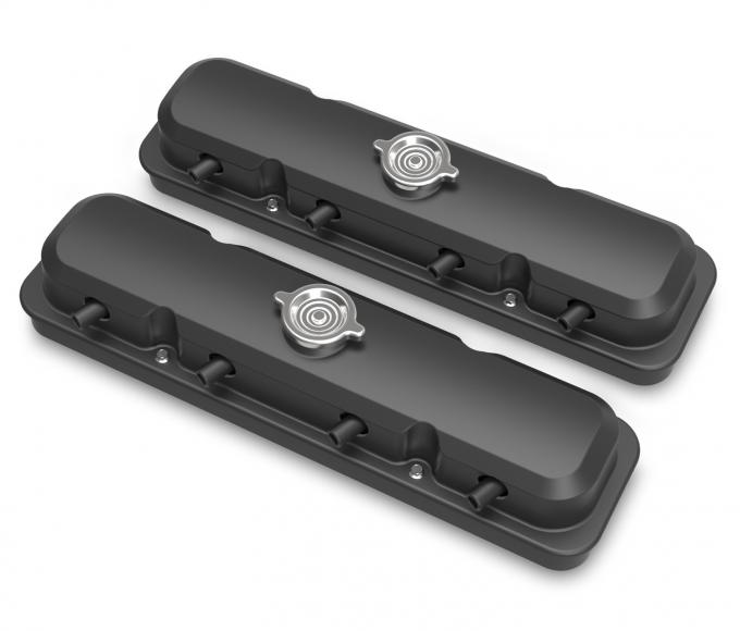 Holley 2-Piece Pontiac Style Valve Cover, Gen III/IV LS, Satin Black 241-192