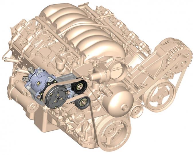 Holley LS High-Mount A/C Accessory Drive Kit, Includes SD508 A/C Compressor, Tensioner, & Pulleys 20-141