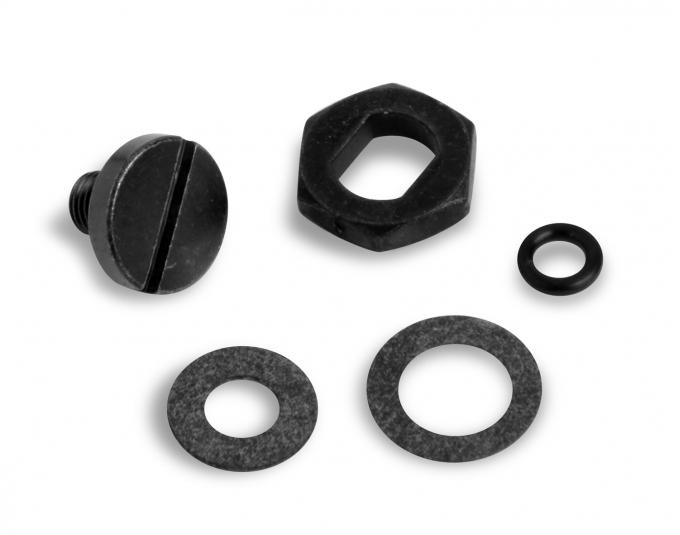 Holley Black Needle & Seat Adjusting Nut & Lock Screw Kit, Black 34-7BK
