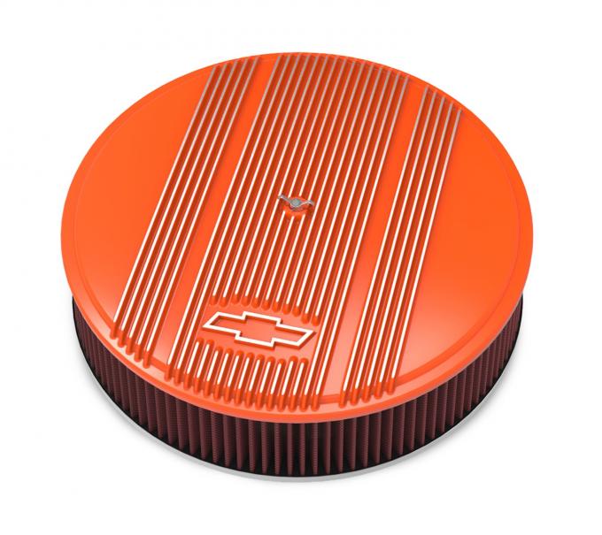 Holley Vintage Series GM Licensed Air Cleaner, Factory Orange Machined 120-176
