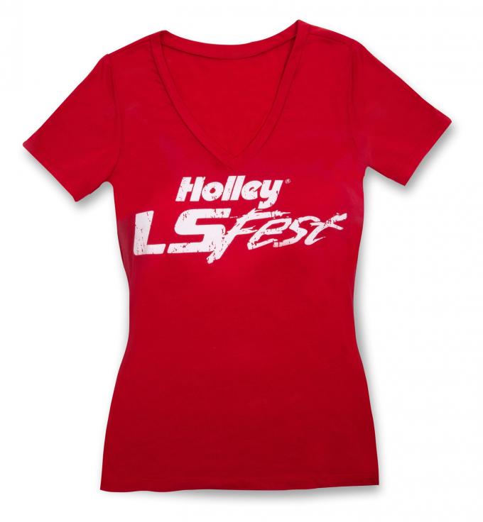 Holley Ladies LS Fest V-Neck T-Shirt 10139-LGHOL