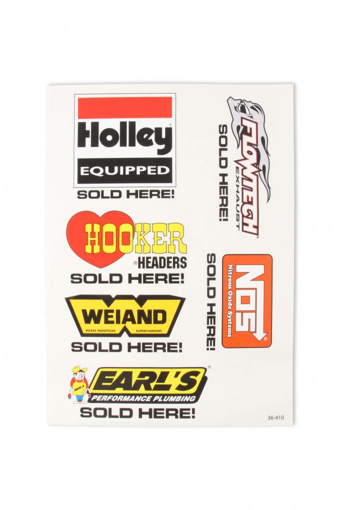 Holley Assorted Brands Sold Here Decal Sheet 36-410